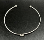 La Soula - Vintage Sterling Silver and Diamonds Horseshoe Cuff Bracelet