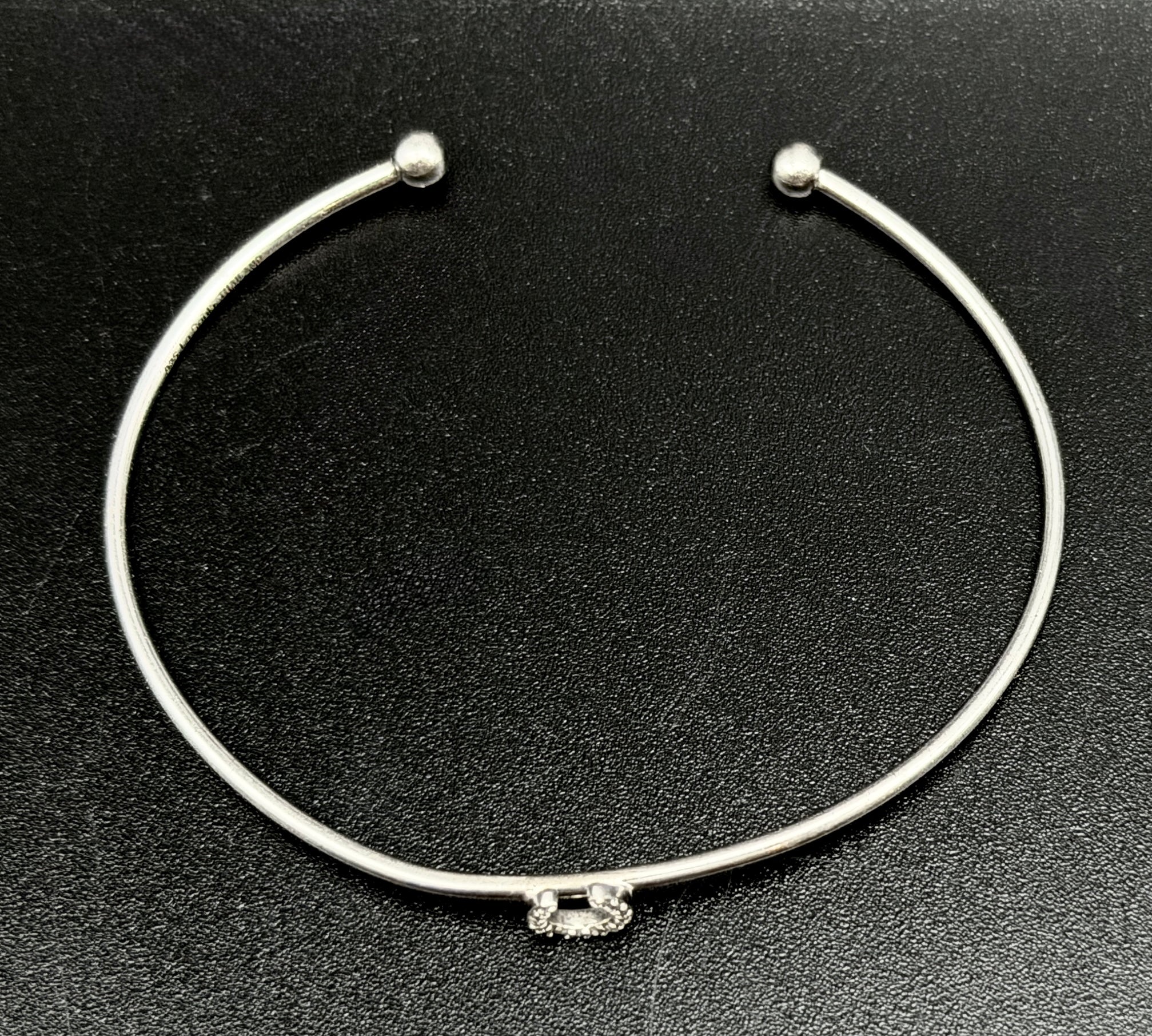 La Soula - Vintage Sterling Silver and Diamonds Horseshoe Cuff Bracelet