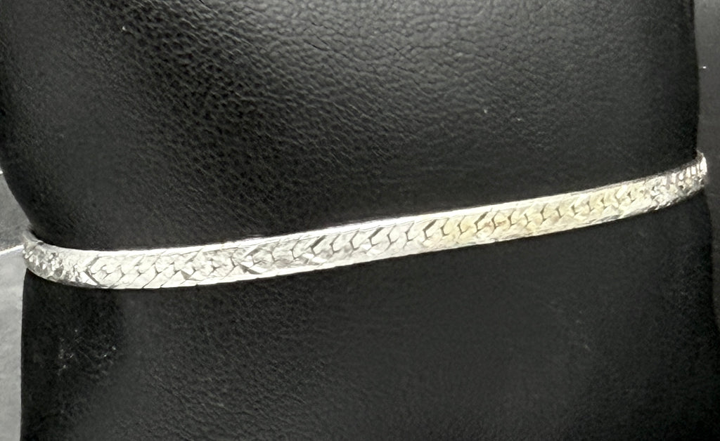 Vintage Italian Sterling Silver Herringbone Link Bracelet - 7"