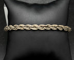 Vintage Sterling Silver Heavy Rope Link Bracelet - 8"