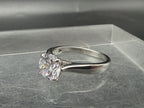 Vintage Cubic Zirconia Sterling Silver Solitaire Ring - Size 8