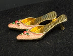 Avon - Vintage Gold Tone and Enamel High Heels Lapel Pin