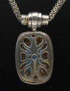 Joseph Esposito - Vintage Multi Chain Abalone Shell Snap On Pendant Sterling Silver Necklace - 17"