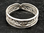 Vintage Handmade Sterling Silver Filigree Band - Size 9