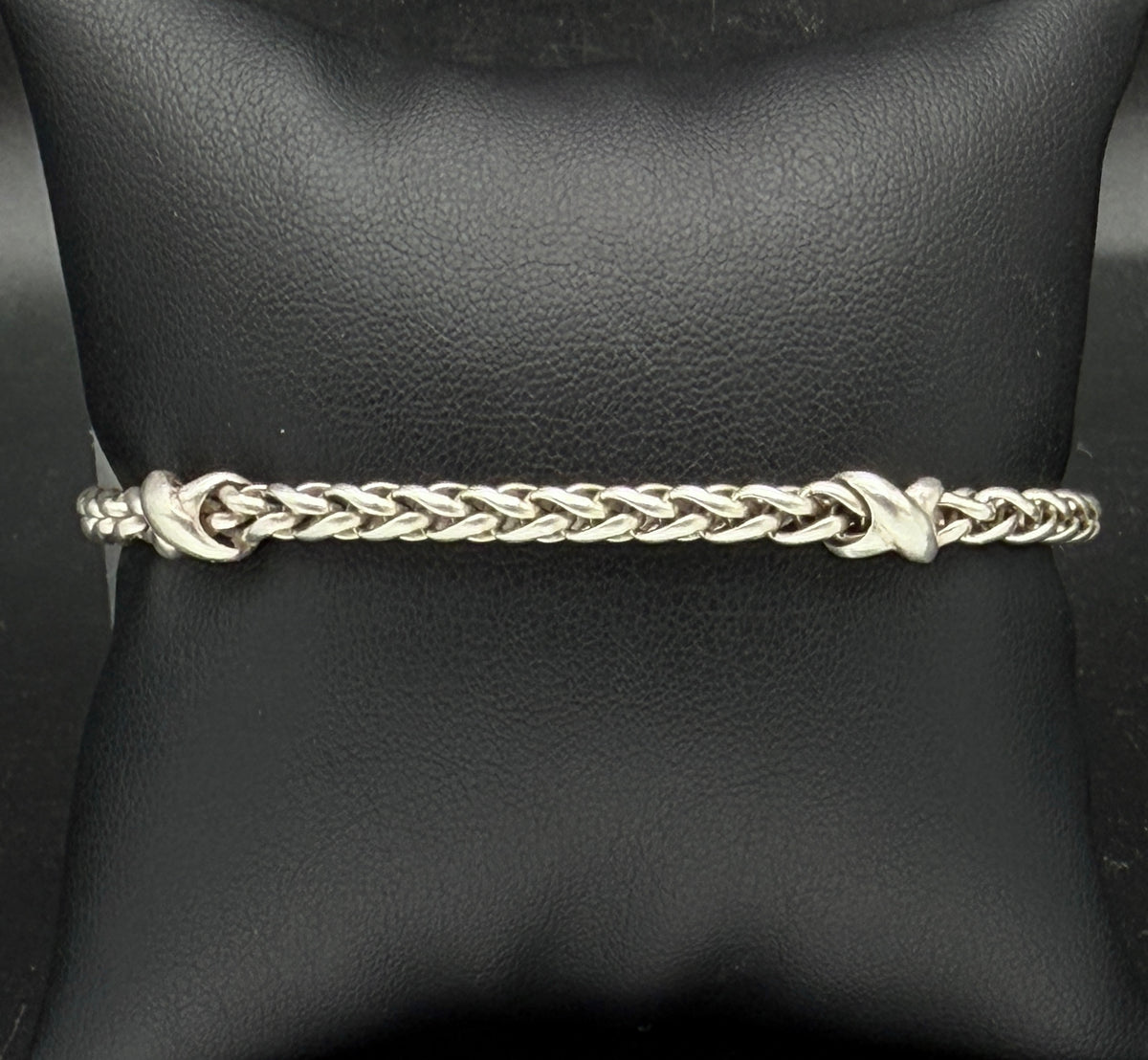 Vintage Italian Sterling Silver Wheat Link Bracelet - 7.25"