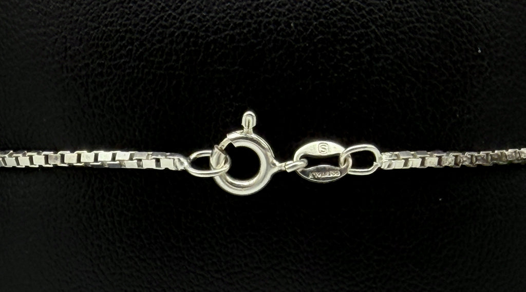 Vintage Italian Sterling Silver Box Link Bracelet - 7.25"