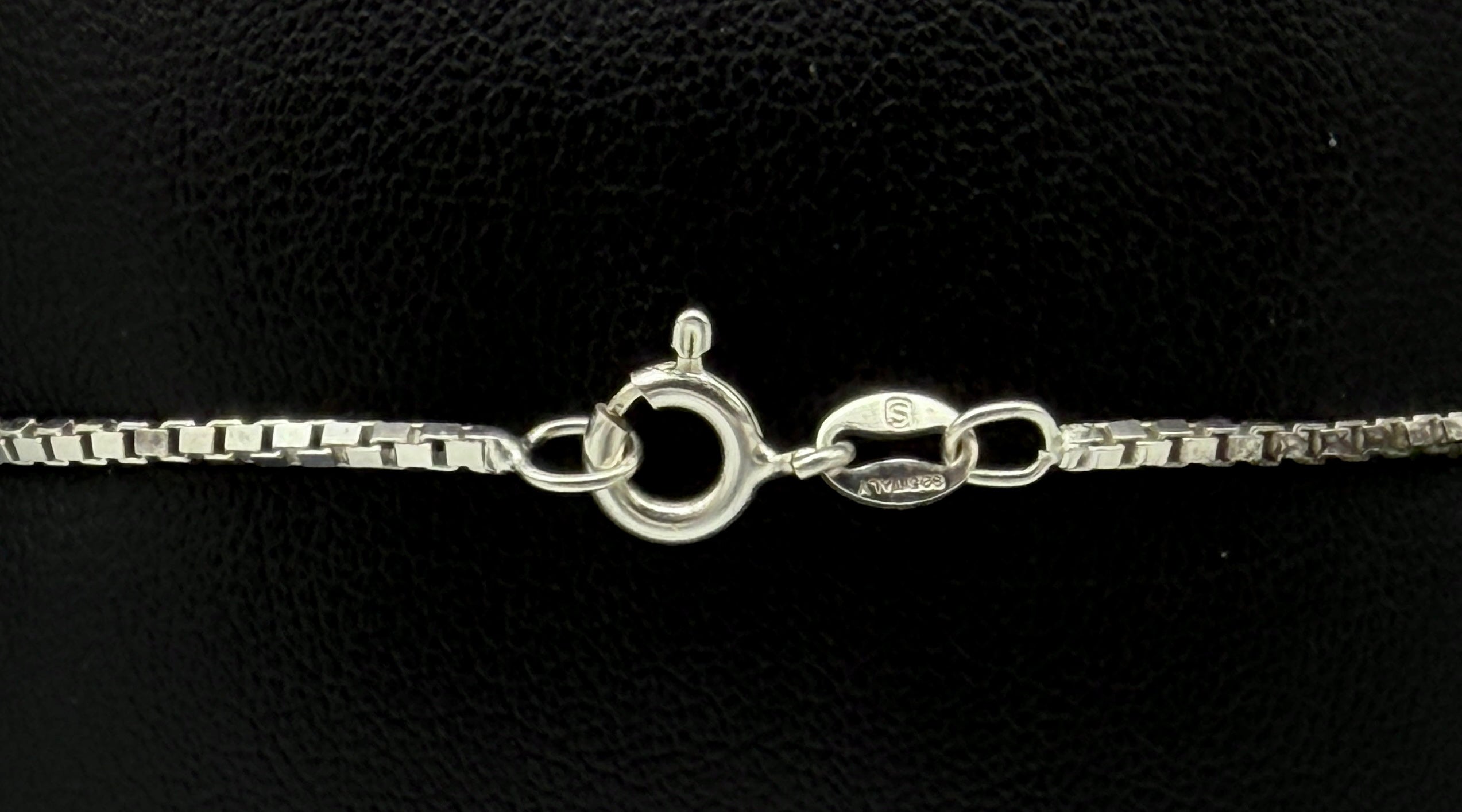 Vintage Italian Sterling Silver Box Link Bracelet - 7.25"