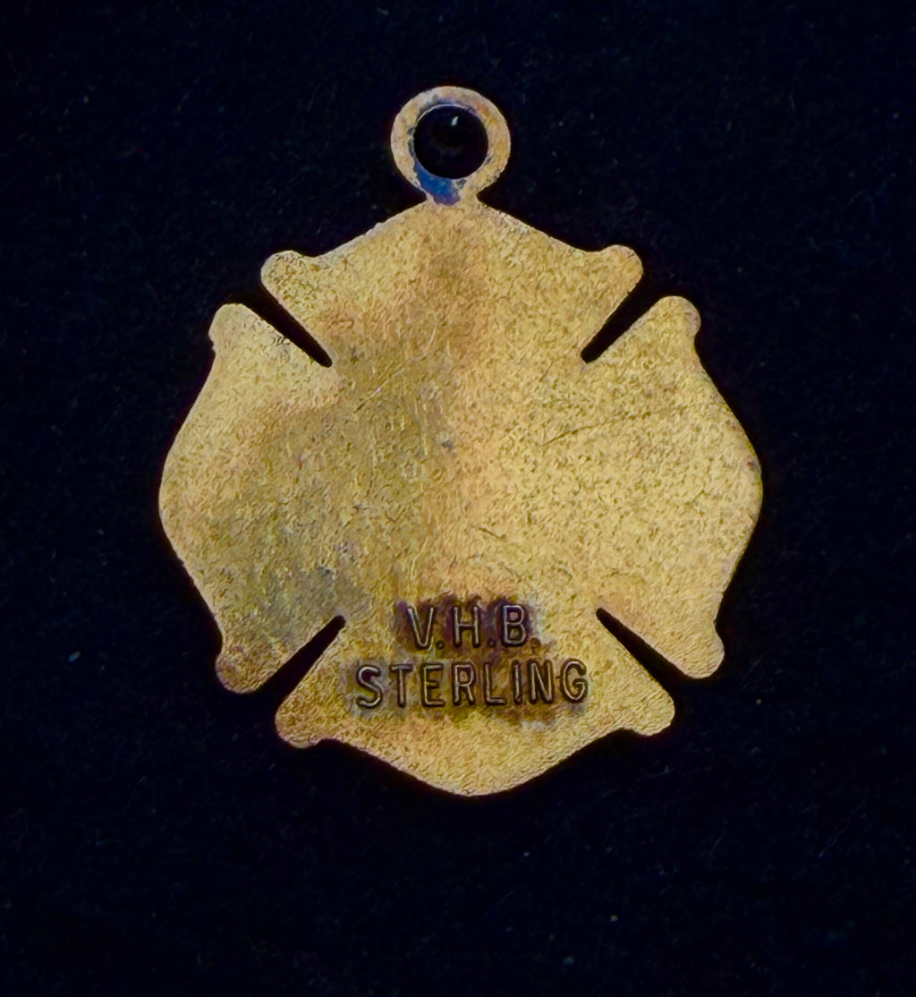 Blackinton - Vintage Sterling Silver Gold Plated "Firefighter's Wife" Pendant