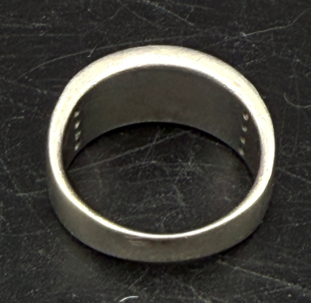 Vintage Sterling Silver Black Onyx and CZ Ring - Size 7 AS IS