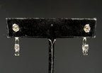 Vintage Sterling Silver and Diamonds Open Hoop Earrings