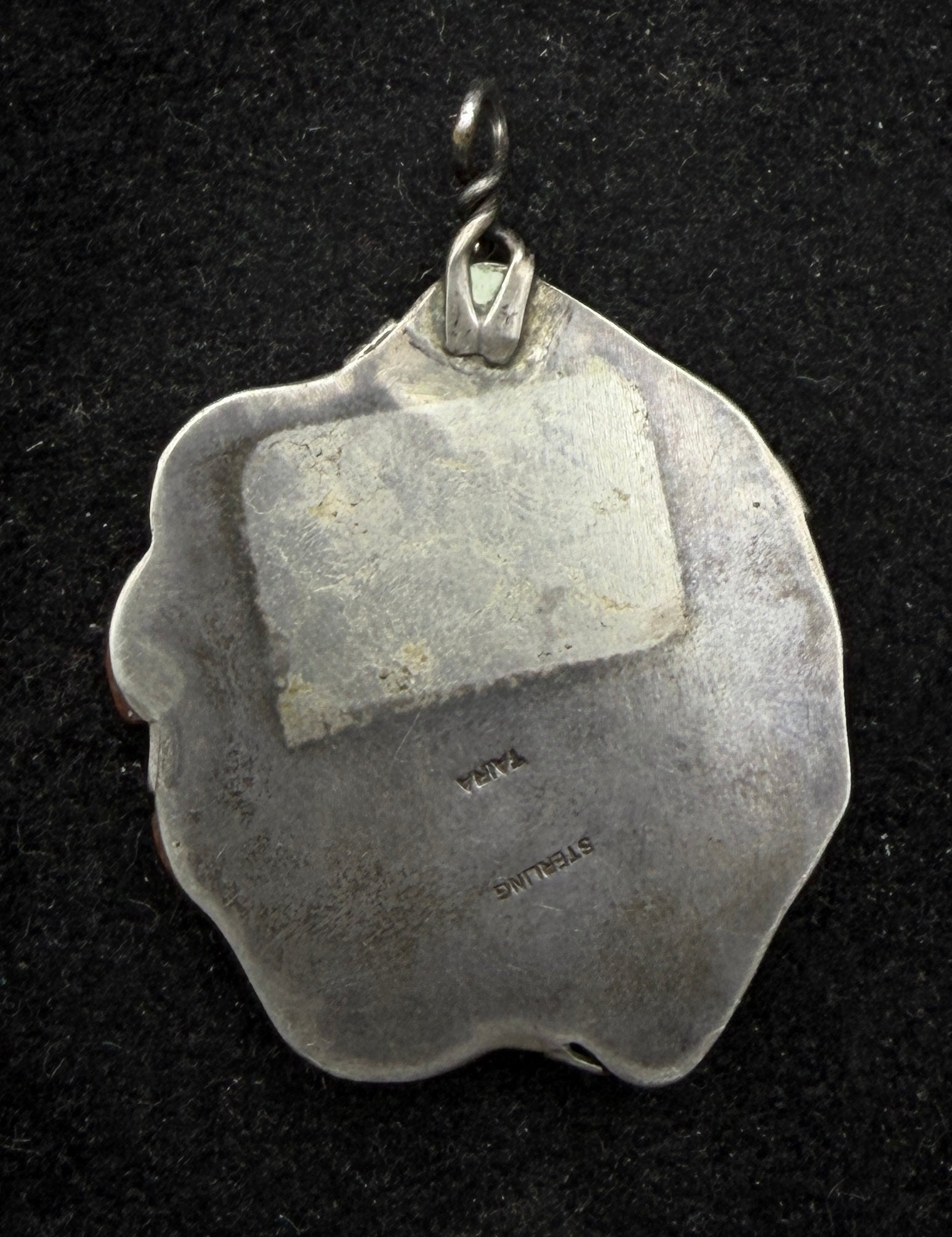 Frank Taira - Vintage Handmade Carnelian Slice Sterling Silver Pendant