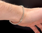 Vintage Italian Sterling Silver Wheat Link Bracelet - 7.25"