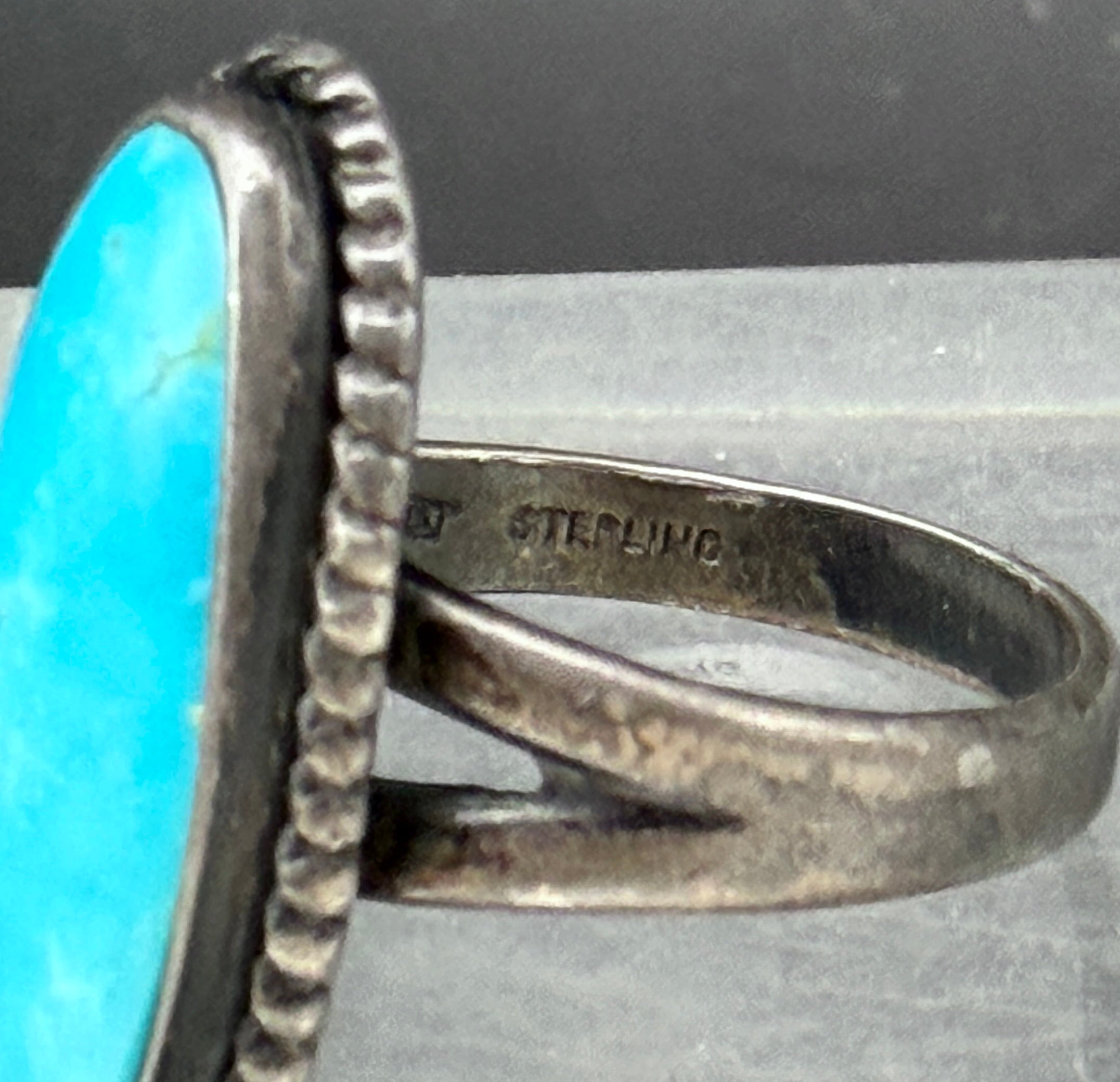 Bell Trading Post - Vintage Sterling Silver with Turquoise Ring - Size 7