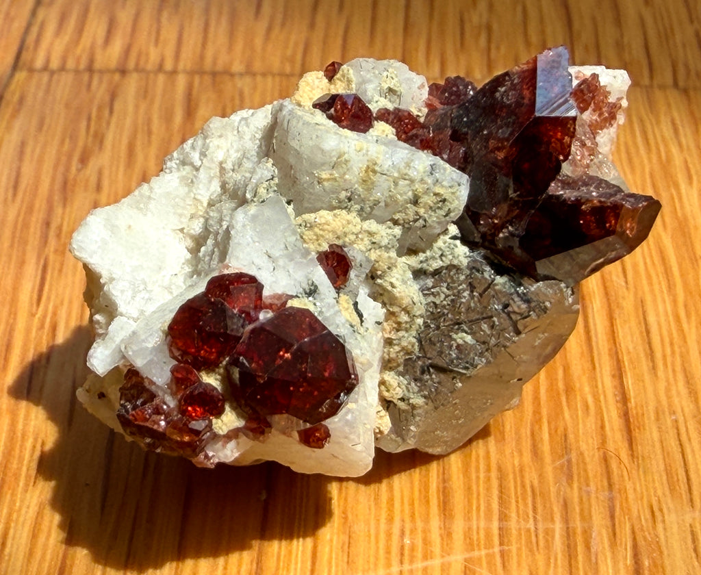 Garnet Crystal Cluster with Quartz on Matrix