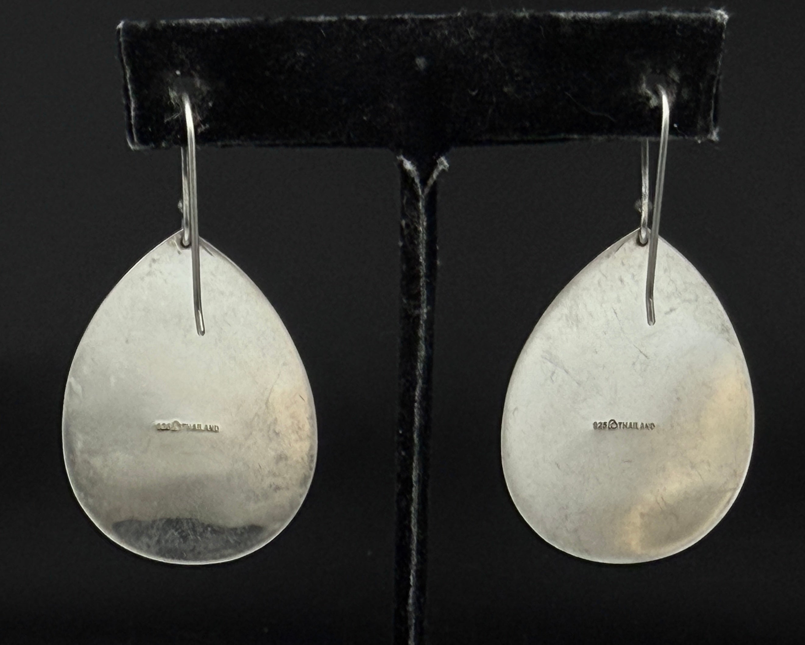 Vintage Sterling Silver Shell Texture Dangle Earrings