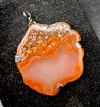 Frank Taira - Vintage Handmade Carnelian Slice Sterling Silver Pendant