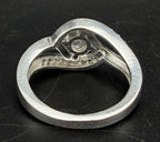 Vintage Sterling Silver Crystals Ring - Size 6.5
