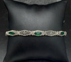 Antique Art Deco Sterling Silver Filigree Style Bracelet - 7.25" BROKEN CLASP