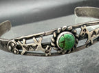 Vintage Handmade Turquoise Sterling Silver Cuff Horse Bracelet