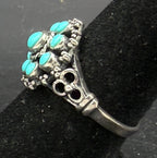 Vintage Sterling Silver Imitation Turquoise Ring - Size 6.5