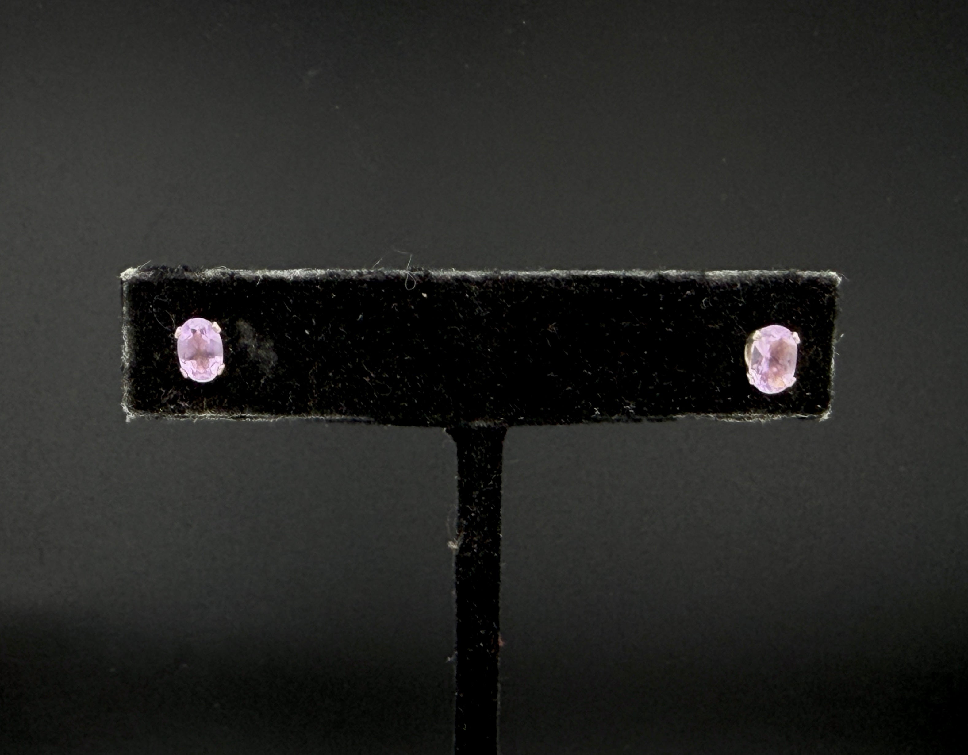 Vintage Pink Tourmaline Sterling Silver Stud Earrings