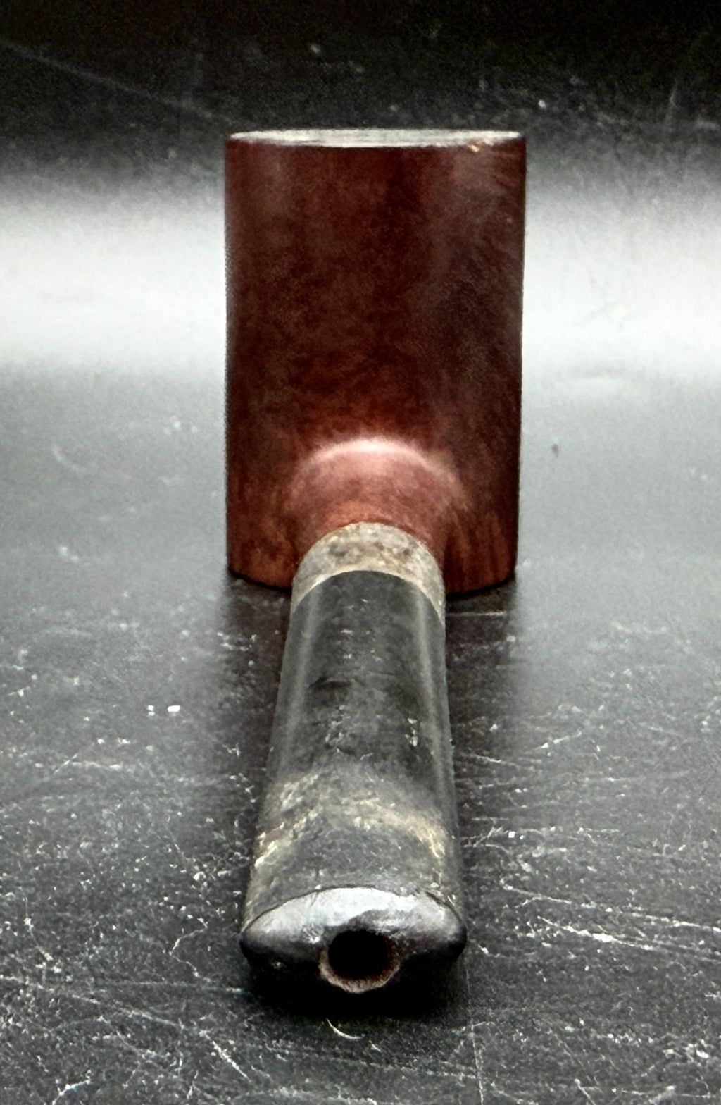 Loewe & Co. - Vintage Poker Style Smoking Pipe with Sterling Silver Band
