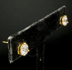 Ross-Simons - Gold Tone CZ Sterling Silver Stud Earrings