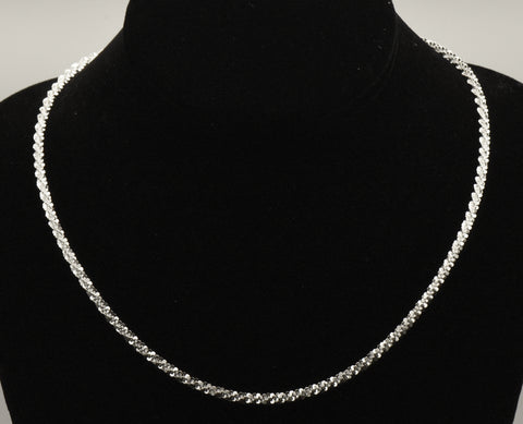 Milor - Vintage 950 Silver Tinsel Link Chain Necklace - 18"