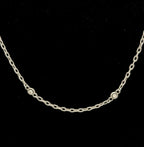 Judith Ripka - Vintage Sterling Silver Cubic Zirconia Station Chain Necklace - 18"