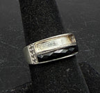 Vintage Sterling Silver Black Onyx and CZ Ring - Size 7 AS IS