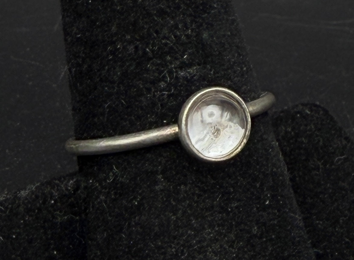 Pandora - Vintage Sterling Silver Rock Crystal Ring - Size 8.25