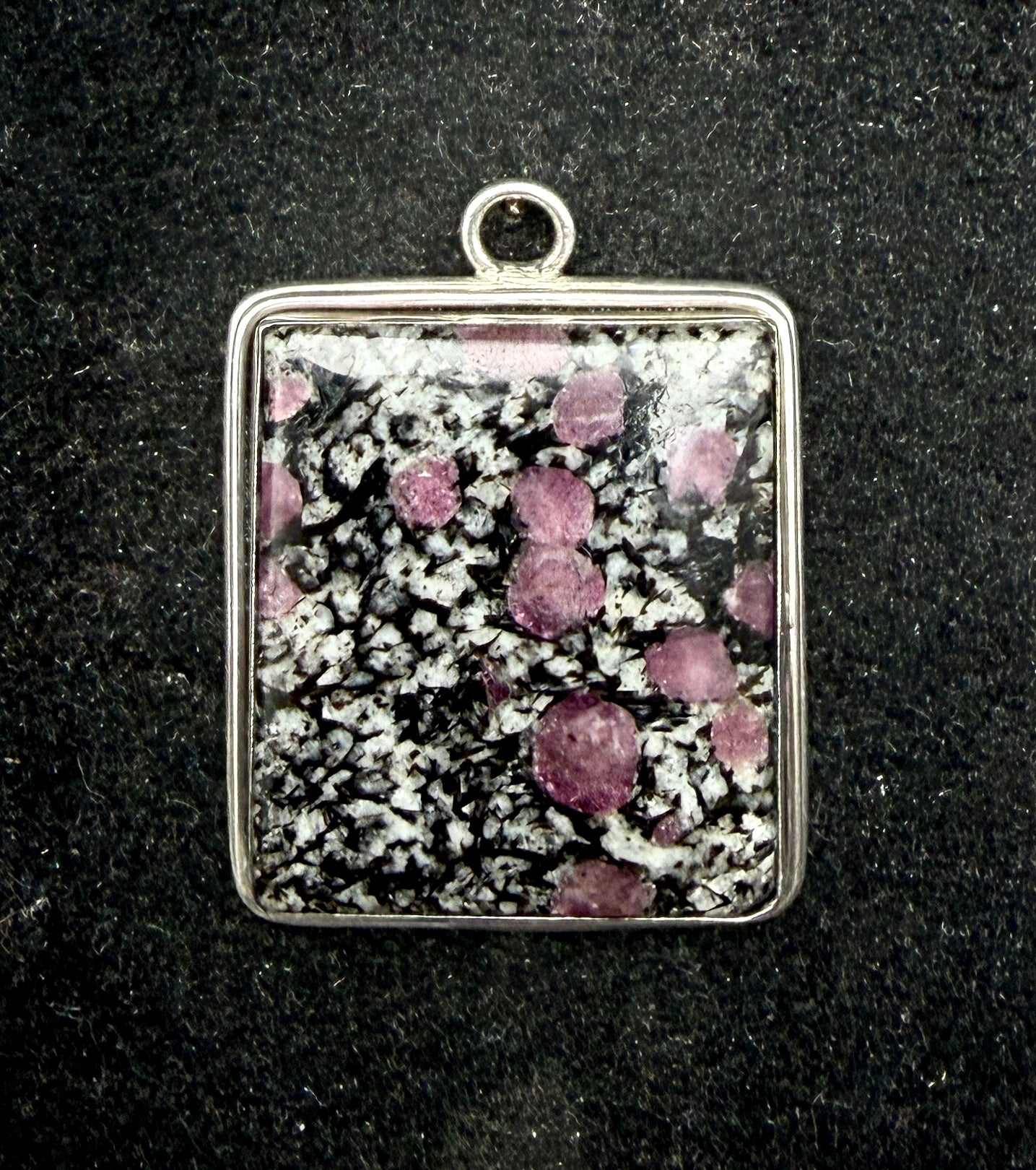 Garnets in Matrix Sterling Silver Pendant