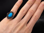 Vintage Handmade Turquoise Sterling Silver Ring - Size 6.5