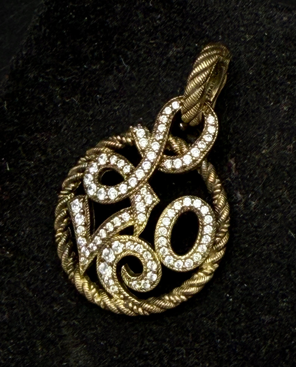 Judith Ripka- Vintage "LOVE" Gold Tone Sterling Silver Pendant
