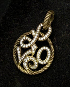 Judith Ripka- Vintage "LOVE" Gold Tone Sterling Silver Pendant