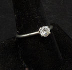 Vintage Sterling Silver CZ Solitaire Ring - Size 9