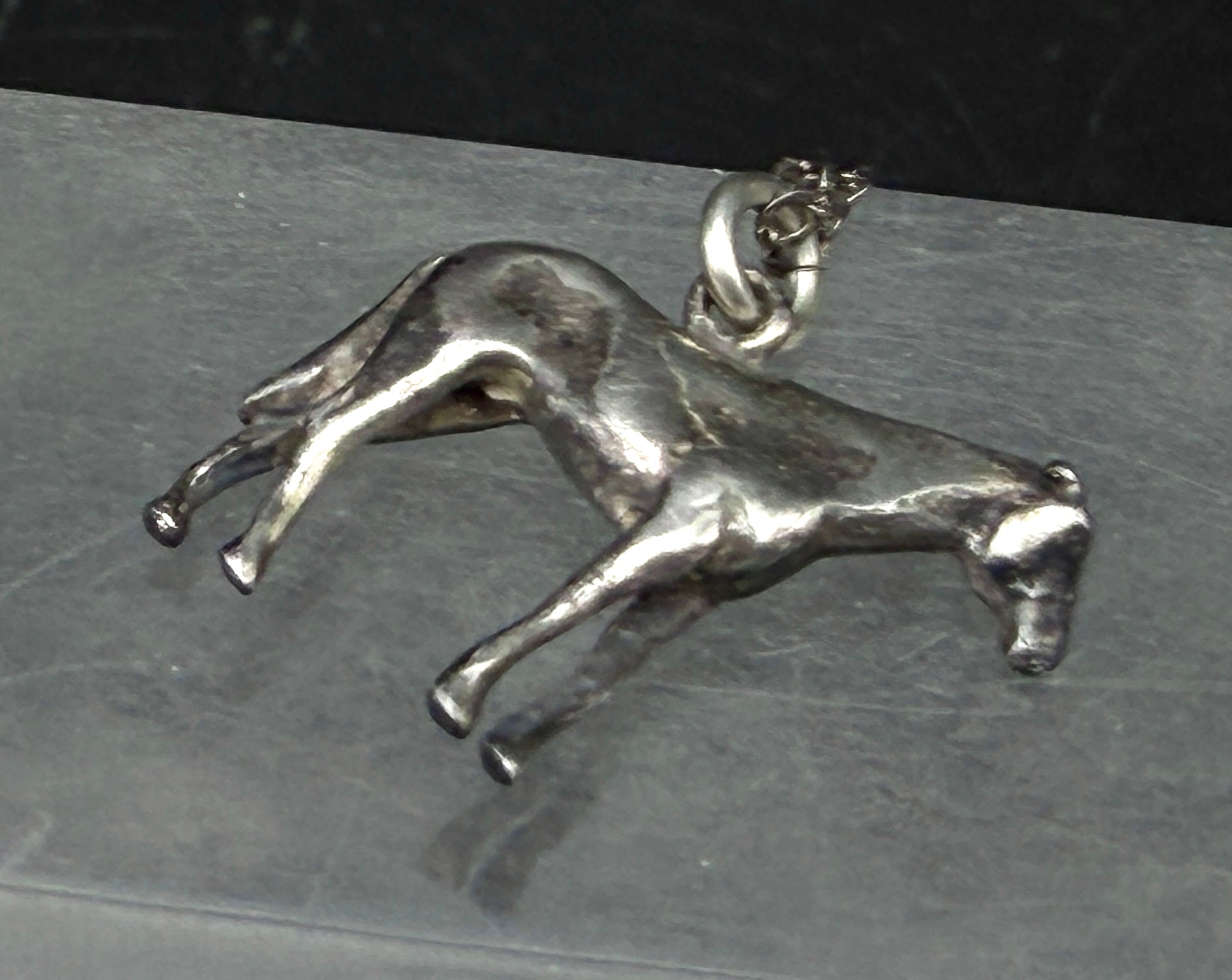 Vintage Sterling Silver Horse Pendant Chain Necklace - 18"