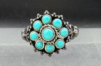 Vintage Sterling Silver Imitation Turquoise Ring - Size 6.5