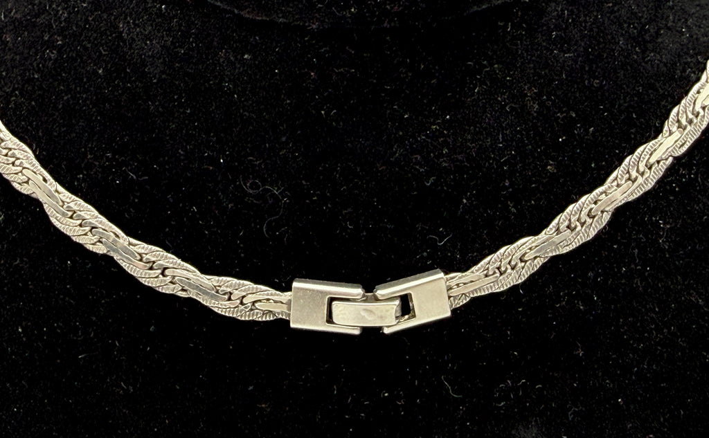 Vintage Handcrafted Sterling Silver Unique Link Necklace - 24"