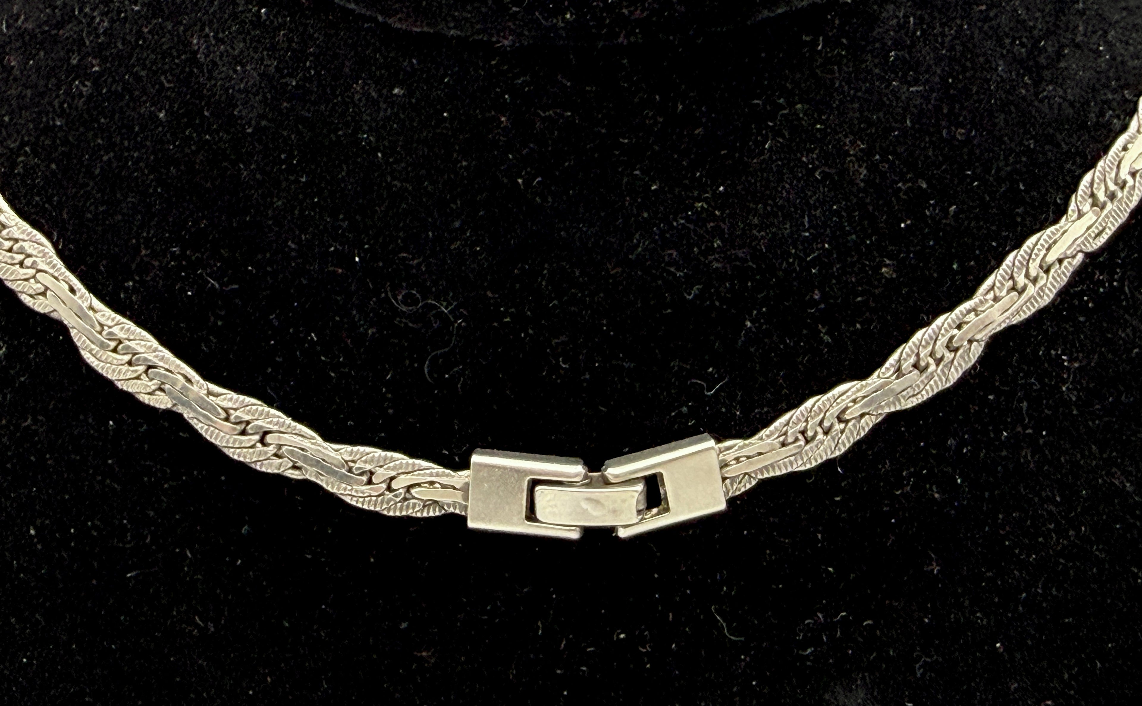Vintage Handcrafted Sterling Silver Unique Link Necklace - 24"