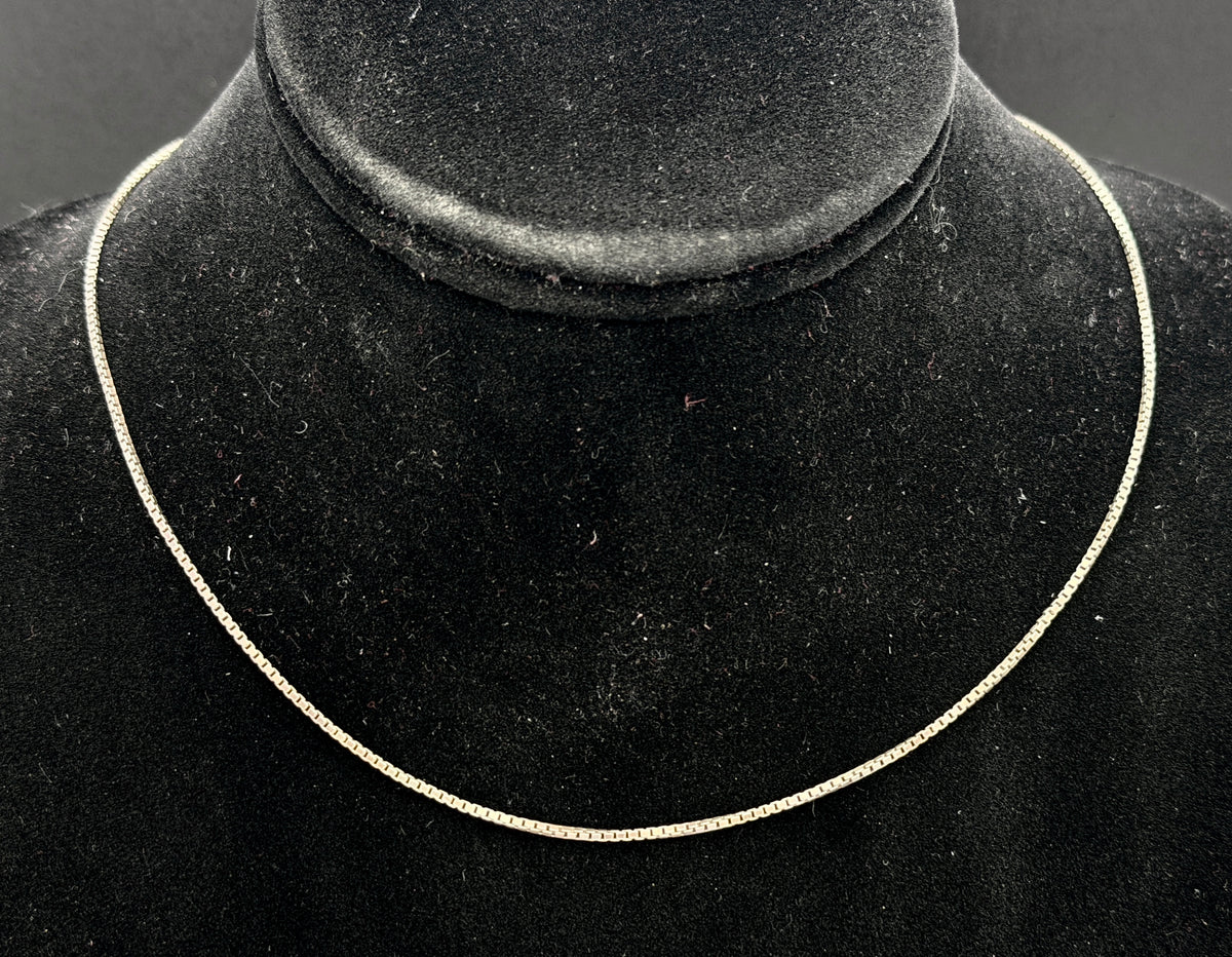 Vintage Sterling Silver Box Link Chan Necklace - 16.25"