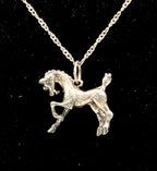 Vintage Sterling Silver Bucking Bronco Horse Pendant Chain Necklace - 16"