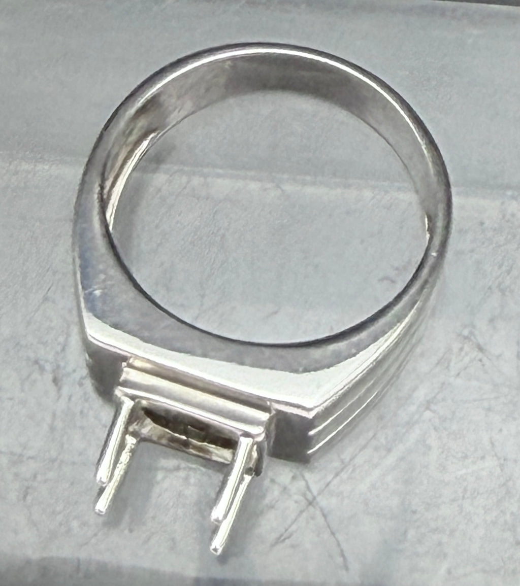 Vintage Unused Sterling Silver Unmounted Ring - Size 9
