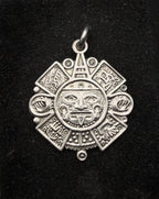 Vintage 950 Silver Aztec Calendar Pendant