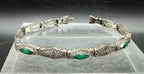 Antique Art Deco Sterling Silver Filigree Style Bracelet - 7.25" BROKEN CLASP