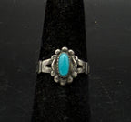 Vintage Southwestern Style Turquoise Sterling Silver Ring - Size 5