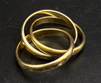 Vintage Gold Tone Sterling Silver Rolling Bands Ring - Size 7.25