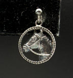 Vintage Sterling Silver Horse Head Dangle Earrings