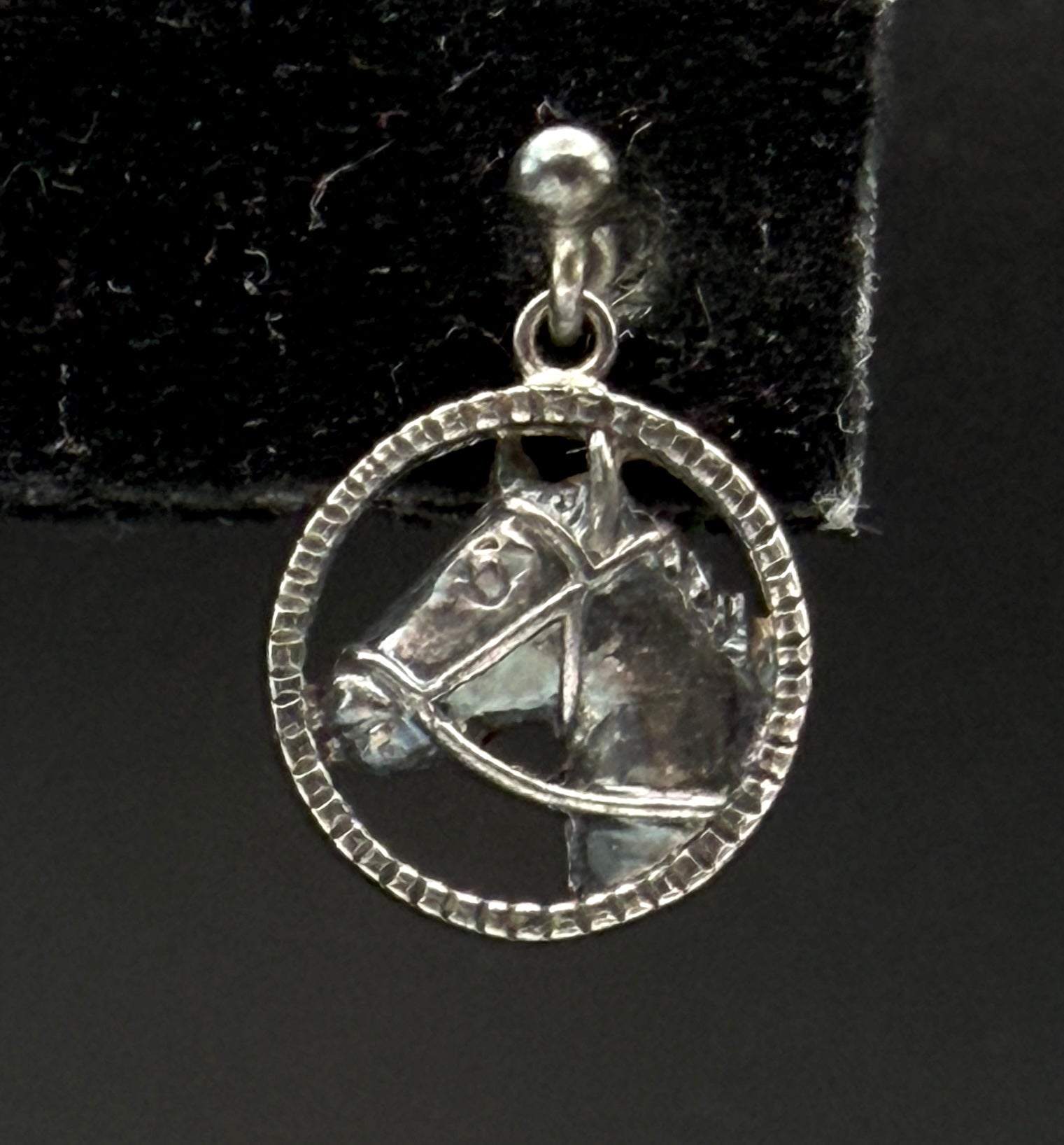 Vintage Sterling Silver Horse Head Dangle Earrings