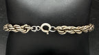 Vintage Sterling Silver Heavy Rope Link Bracelet - 8"
